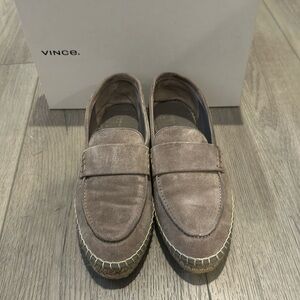 VINCE Daria Gray Suede Espadrille Loafers Sneakers Shoes Flats Sz 9 $295 leather